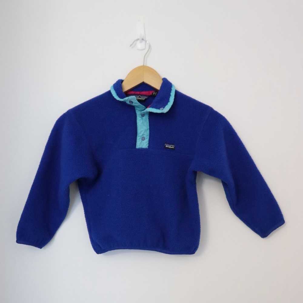 Vintage Patagonia Royal Blue Fleece Pullover Made in USA